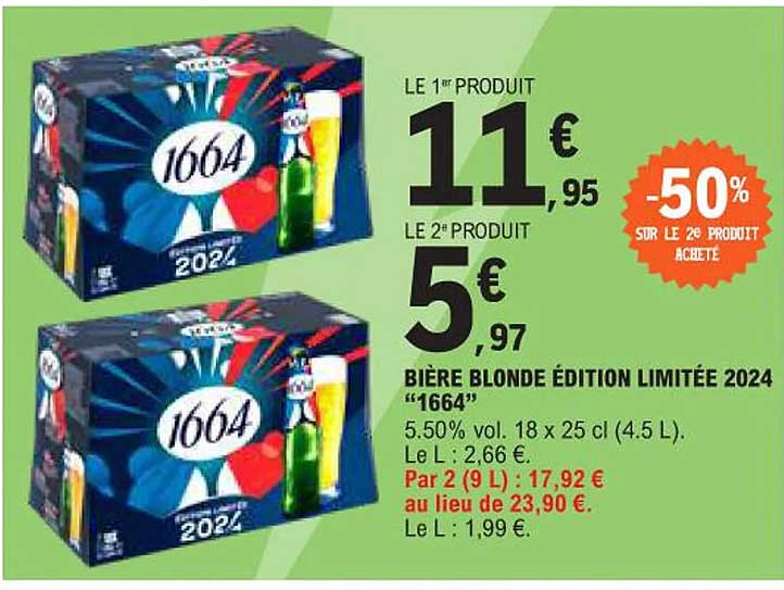 BIÈRE BLONDE ÉDITION LIMITÉE 2024 "1664"