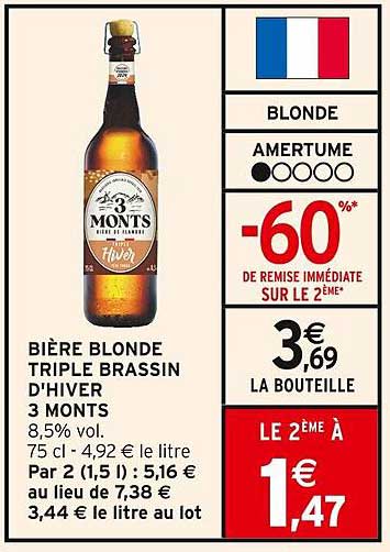 BIÈRE BLONDE TRIPLE BRASSIN D'HIVER 3 MONTS