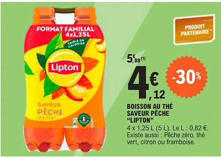 BOISSON AU THÉ SAVEUR PÊCHE "LIPTON"