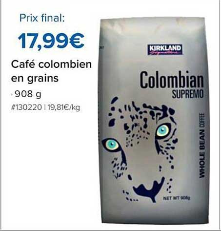 Café colombien en grains