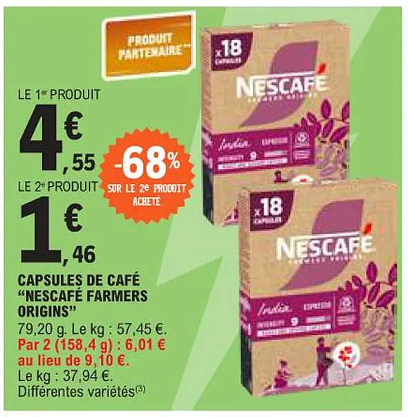 CAPSULES DE CAFÉ “NESCAFÉ FARMERS ORIGINS”