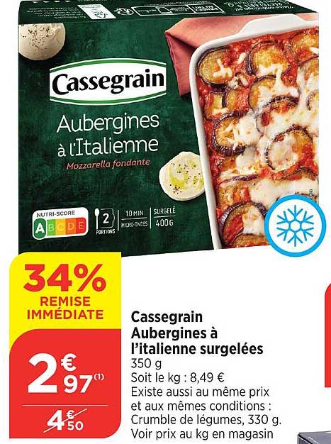 Cassegrain Aubergines à l'italienne surgelées