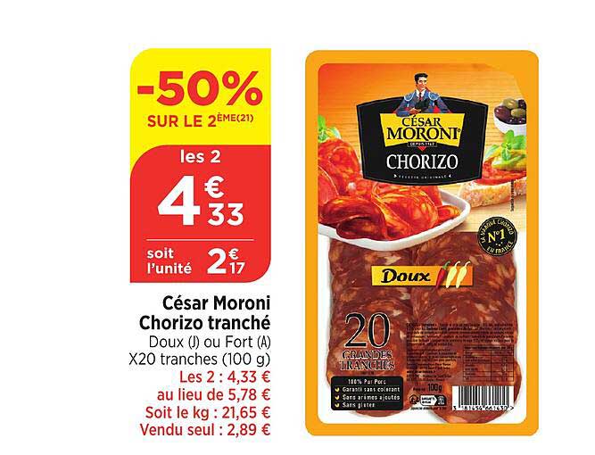 César Moroni Chorizo tranché