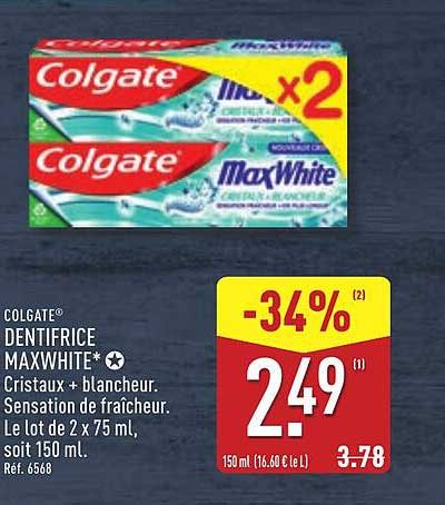 COLGATE® DENTIFRICE MAXWHITE*