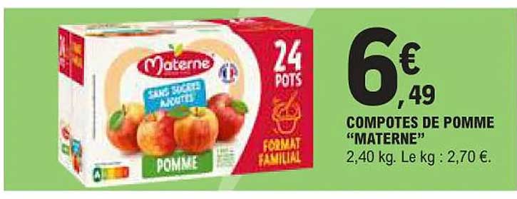 COMPOTES DE POMME "MATERNES"