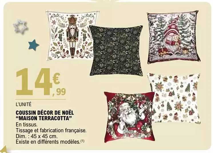 COUSSIN DÉCOR DE NOËL “MAISON TERRACOTTA”