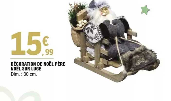 DÉCORATION DE NOËL PÈRE NOËL SUR LUGE