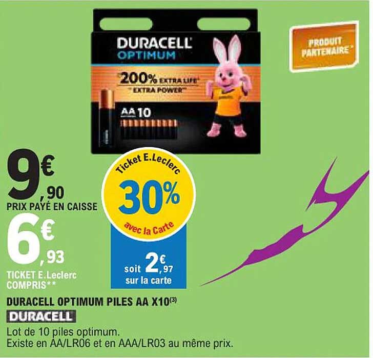 DURACELL OPTIMUM PILES AA X10