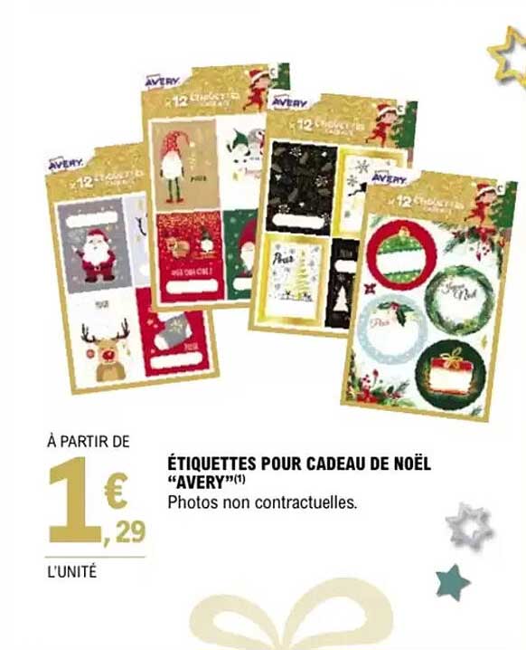 ÉTIQUETTES POUR CADEAU DE NOËL “AVERY”