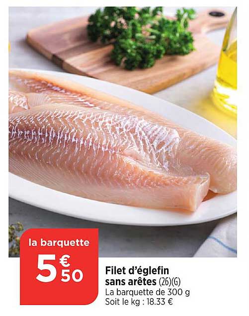 Filet d'églefin sans arêtes