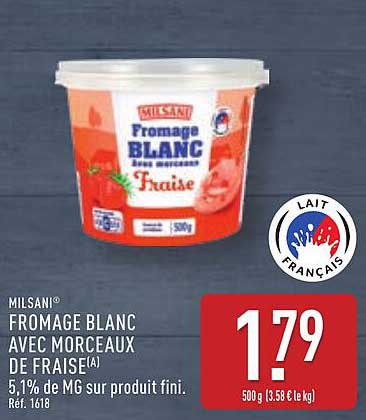 FROMAGE BLANC AVEC MORCEAUX DE FRAISE(A)