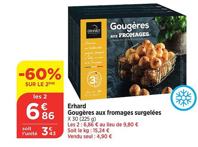 Gougères aux fromages surgelées