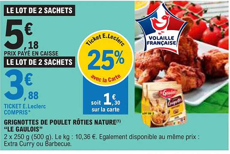 GRIGNOTTES DE POULET RÔTIES NATURE "LE GAULOIS"