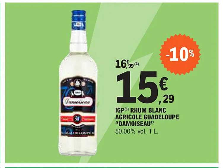 IGP® RHUM BLANC AGRICOLE GUADELOUPE "DAMOISEAU"