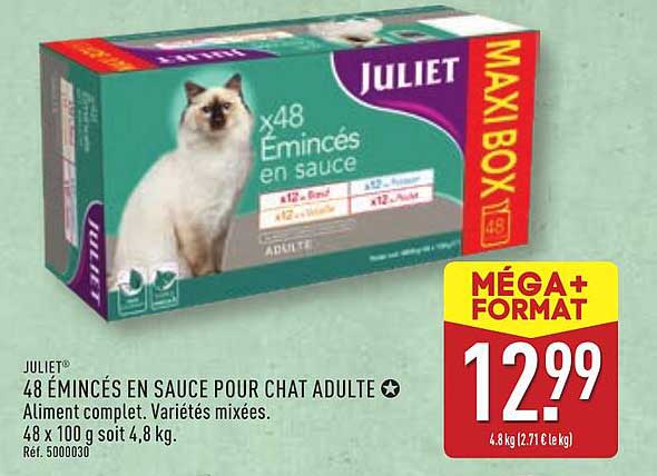 JULIET® 48 ÉMINCÉS EN SAUCE POUR CHAT ADULTE