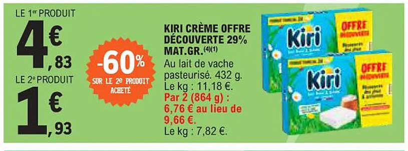 KIRI CRÈME OFFRE DÉCOUVERTE 29% MAT.GR.