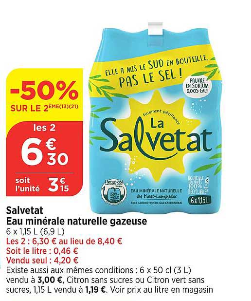 La Salvetat Eau minérale naturelle gazeuse