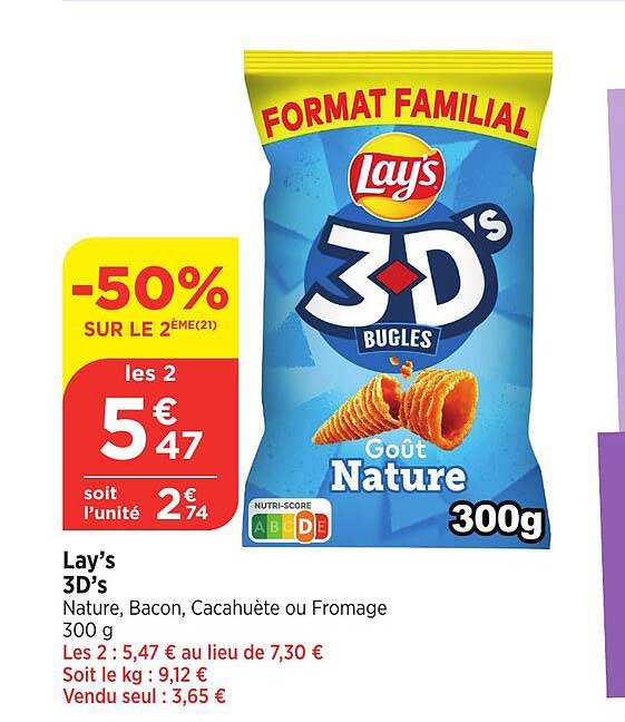 Lay’s 3D’s Bugles Goût Nature