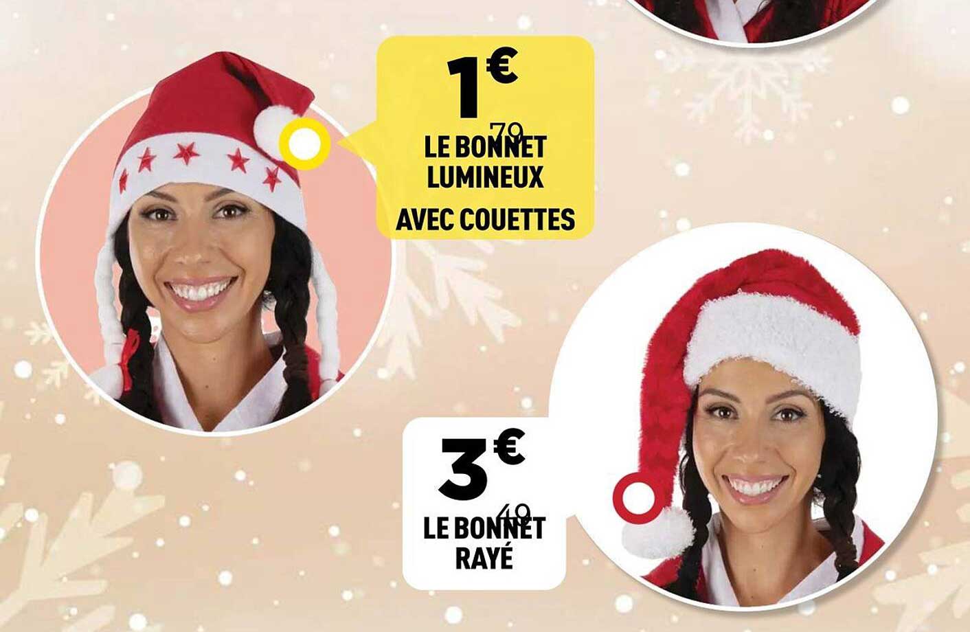 LE BONNET LUMINEUX AVEC COUETTES  
LE BONNET RAYÉ