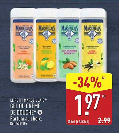 LE PETIT MARSEILLAIS® GEL OU CRÈME DE DOUCHE*