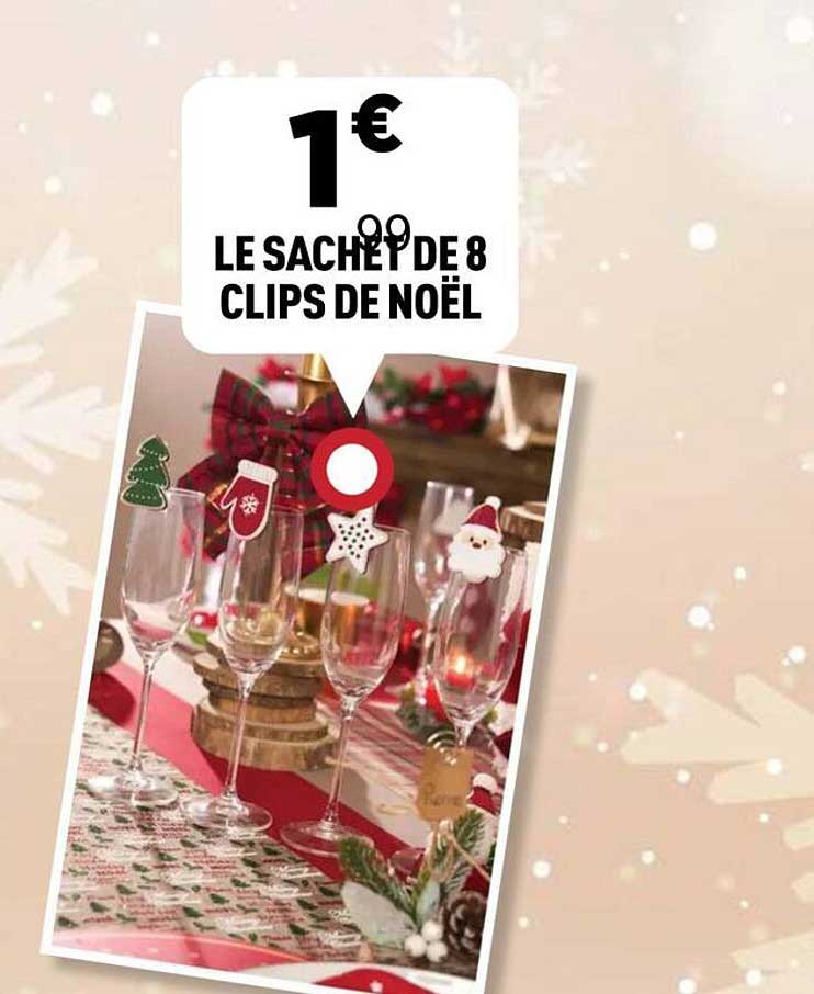 LE SACHET DE 8 CLIPS DE NOËL