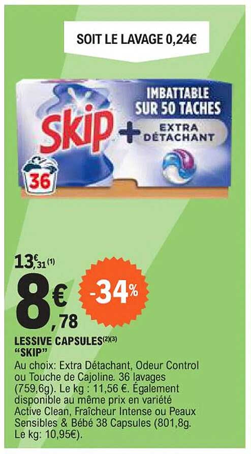 LESSIVE CAPSULES "SKIP"