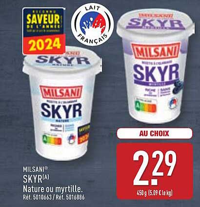 MILSANİ® SKYR(A) Nature ou myrtille.