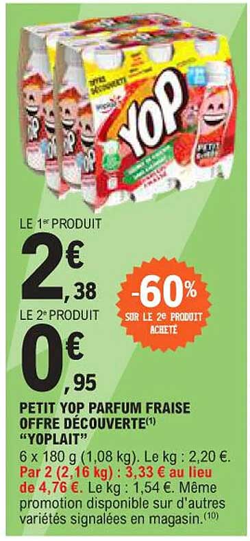 PETIT YOP PARFUM FRAISE OFFRE DÉCOUVERTE "YOPLAIT"