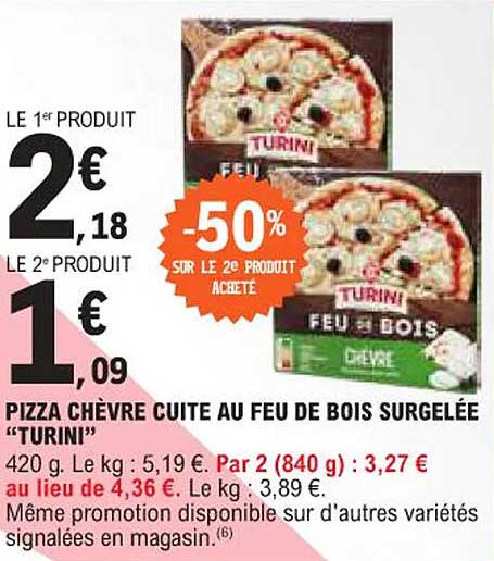 PIZZA CHÈVRE CUITE AU FEU DE BOIS SURGELÉE "TURINI"