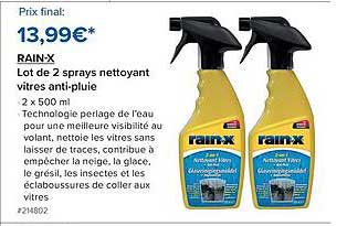 RAIN-X  
Lot de 2 sprays nettoyant vitres anti-pluie