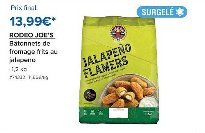 RODEO JOE’S Bâtonnets de fromage frits au jalapeno JALAPEÑO FLAMERS