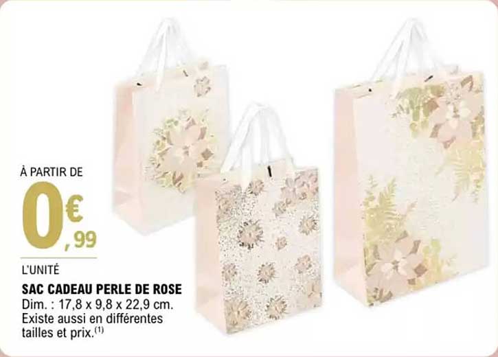 SAC CADEAU PERLE DE ROSE