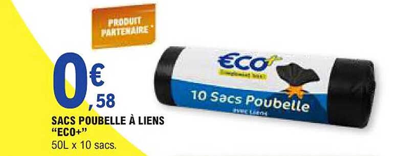 SACS POUBELLE À LIENS “ECO+”