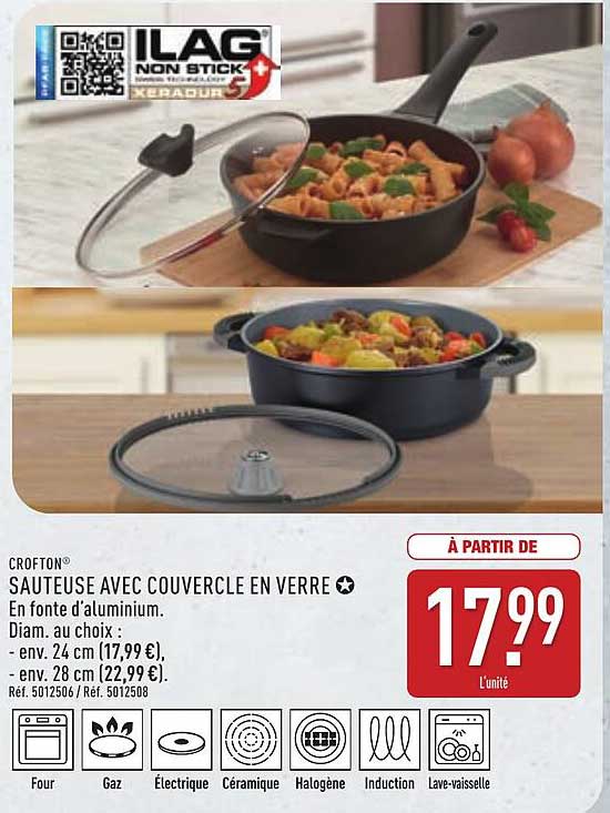 SAUTEUSE AVEC COUVERCLE EN VERRE