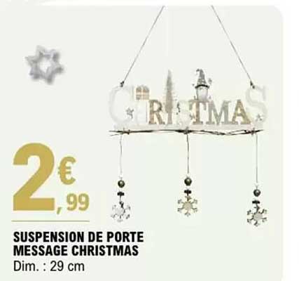 SUSPENSION DE PORTE MESSAGE CHRISTMAS