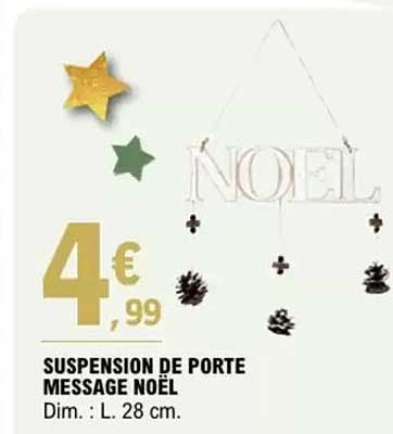 SUSPENSION DE PORTE MESSAGE NOËL