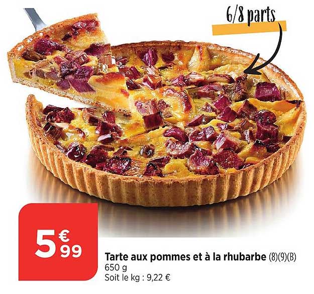 Tarte aux pommes et à la rhubarbe