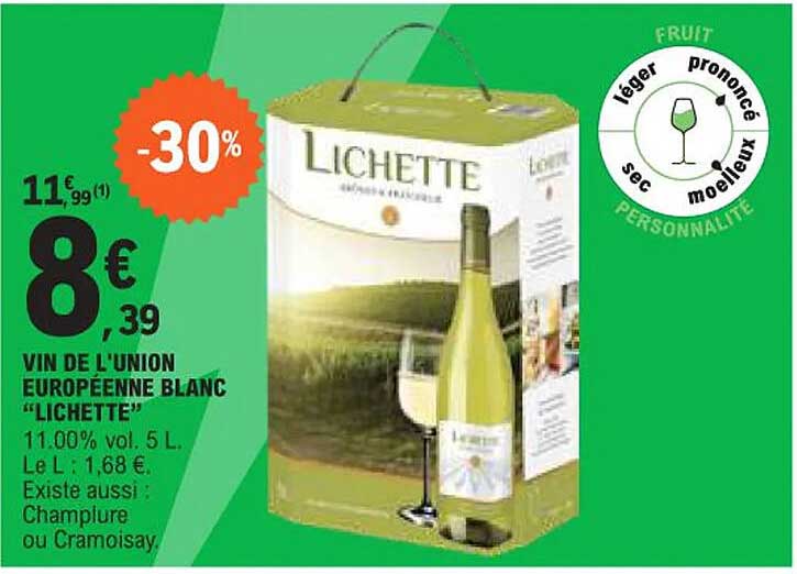 VIN DE L'UNION EUROPÉENNE BLANC "LICHETTE"