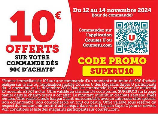 10 € OFFERTS SUR VOTRE COMMANDE DÈS 90 € D'ACHATS*