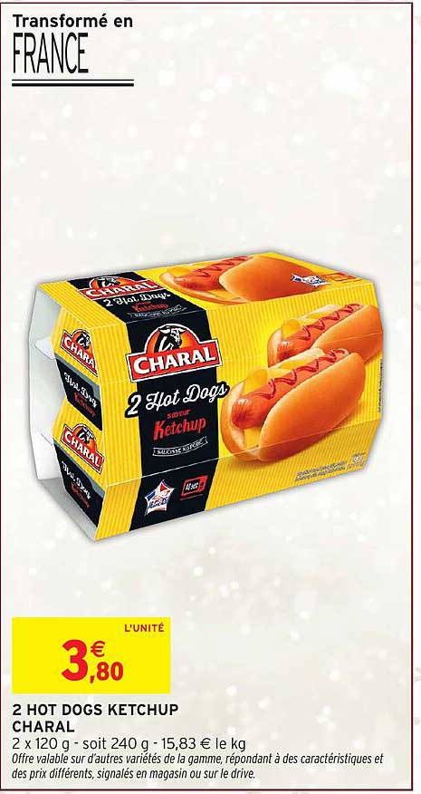 2 HOT DOGS KETCHUP CHARAL