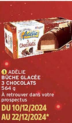 ADÉLIE BÛCHE GLACÉE 3 CHOCOLATS