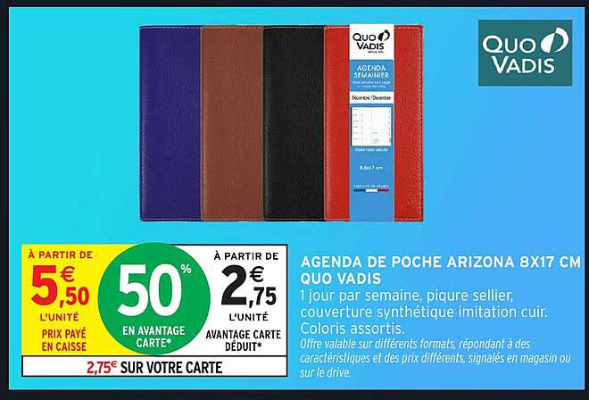 AGENDA DE POCHE ARIZONA 8X17 CM QUO VADIS