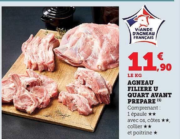 AGNEAU FILIERE U QUART AVANT PREPARE