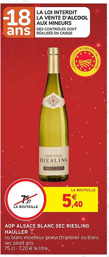 AOP ALSACE BLANC SÉC RIESLING HAULLER