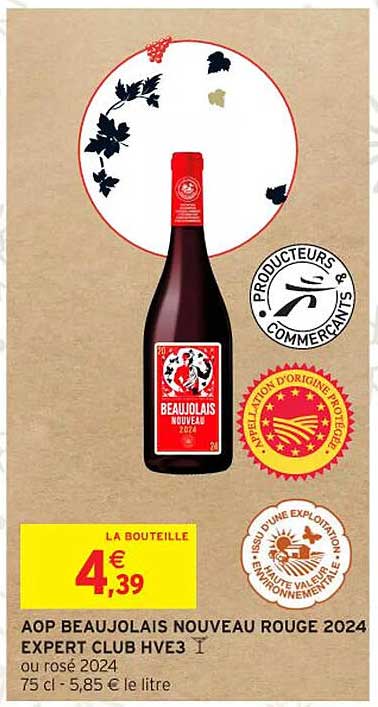 AOP BEAUJOLAIS NOUVEAU ROUGE 2024 EXPERT CLUB HVE3