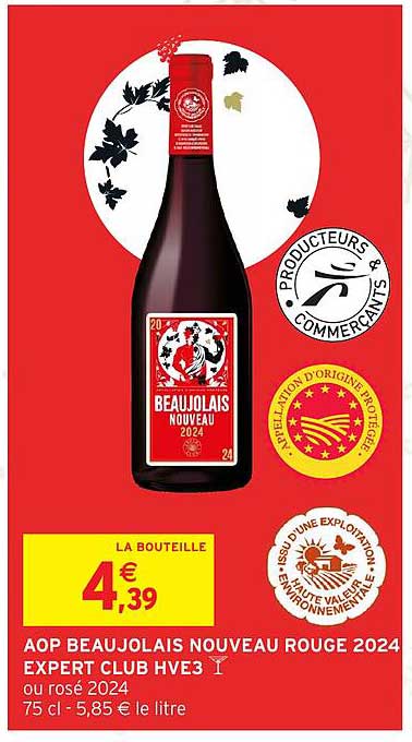 AOP BEAUJOLAIS NOUVEAU ROUGE 2024 EXPERT CLUB HVE3