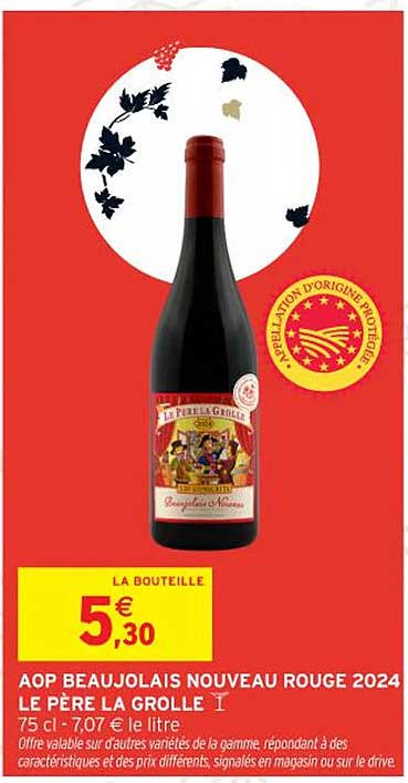 AOP BEAUJOLAIS NOUVEAU ROUGE 2024 LE PÈRE LA GROLLE