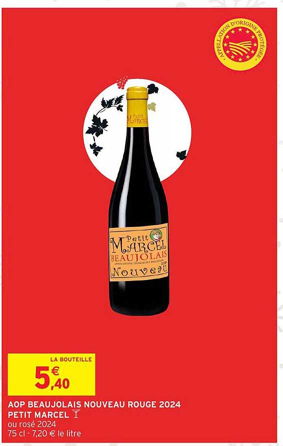 AOP BEAUJOLAIS NOUVEAU ROUGE 2024 PETIT MARCEL