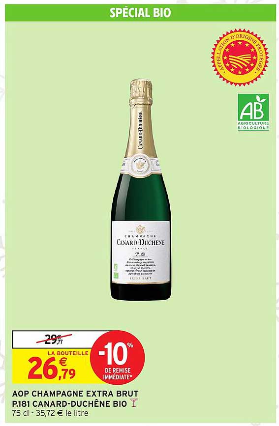 AOP CHAMPAGNE EXTRA BRUT P.181 CANARD-DUCHÊNE BIO