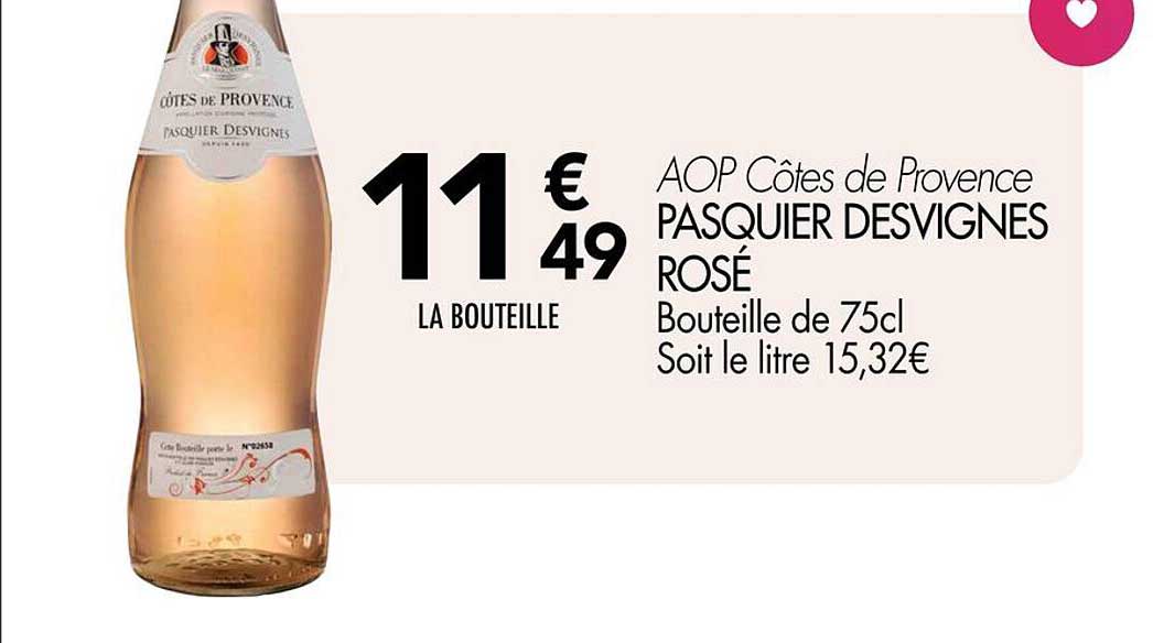 AOP Côtes de Provence PASQUIER DESVIGNES ROSÉ